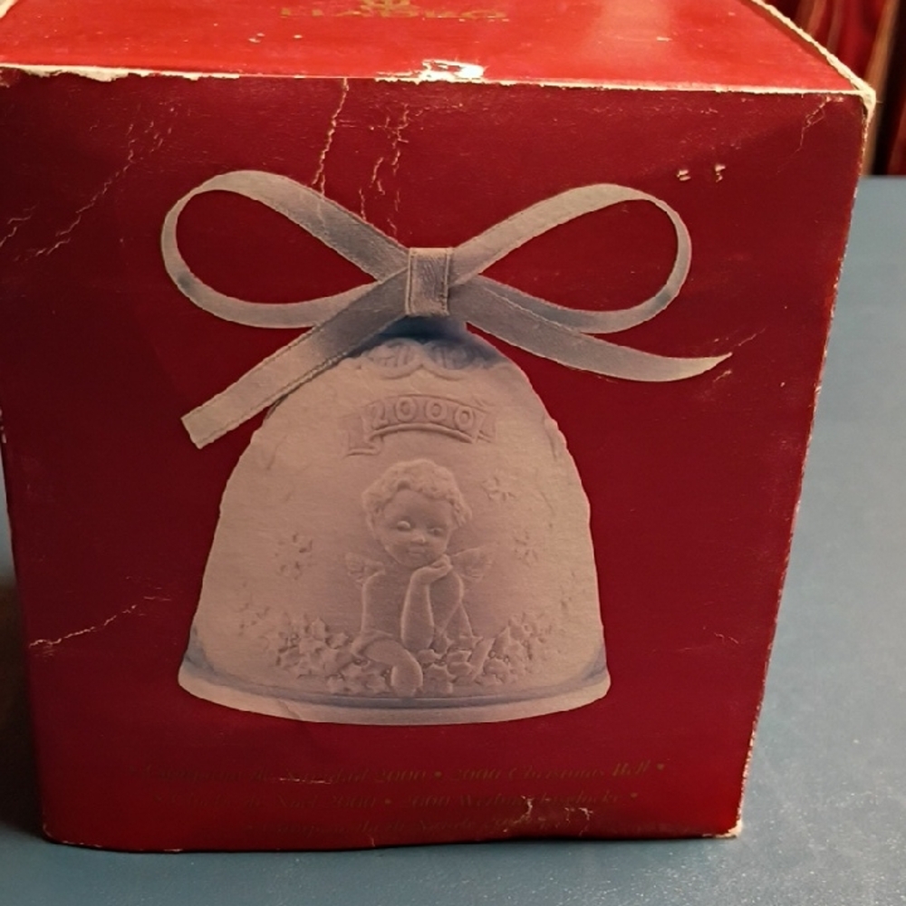 Lladro 2000 Bell Ornament - Red and White